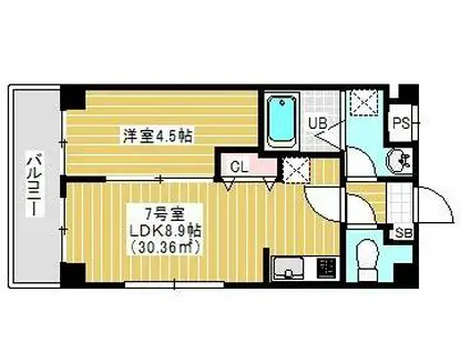 プラージュ幕張(1LDK/4階)の間取り写真