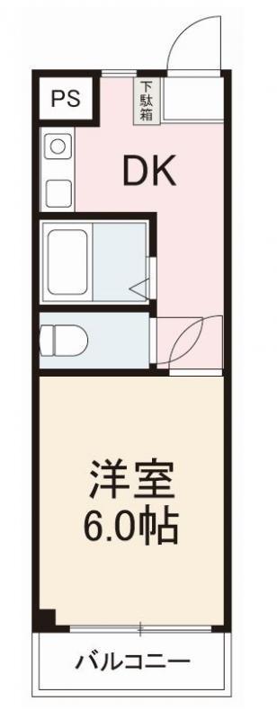 コーポA&F(1K/2階)の間取り写真
