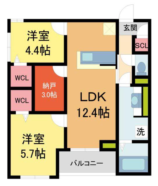 COCOONIA(2SLDK/2階)の間取り写真