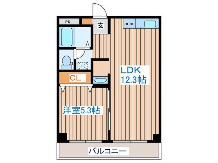 プランドール・ソレイユ(1LDK/2階)の間取り写真