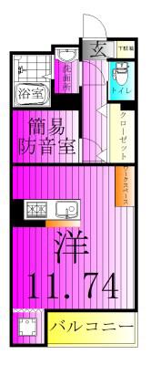 SKビル拾四番館(ワンルーム/3階)の間取り写真