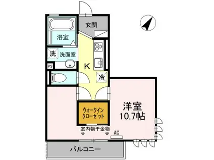 ティティランギ(1K/3階)の間取り写真