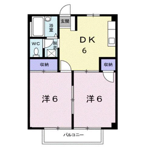 シティハイツ池の浦(2DK/2階)の間取り写真