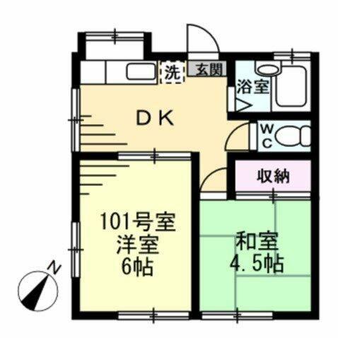 ヴェルメゾン(2DK/1階)の間取り写真