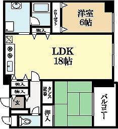 ハウスエバーグリーン(2LDK/4階)の間取り写真