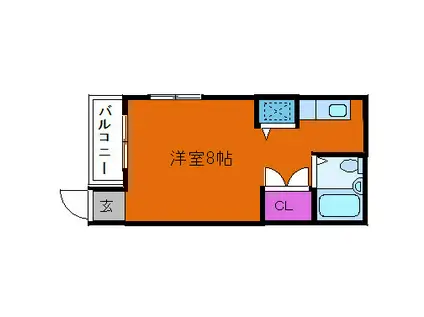 ハイツ芳(ワンルーム/7階)の間取り写真