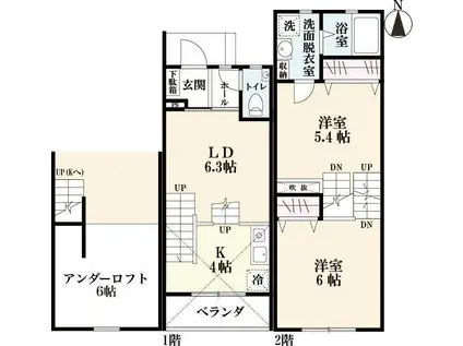 プレミアム東佐賀(2LDK/1階)の間取り写真