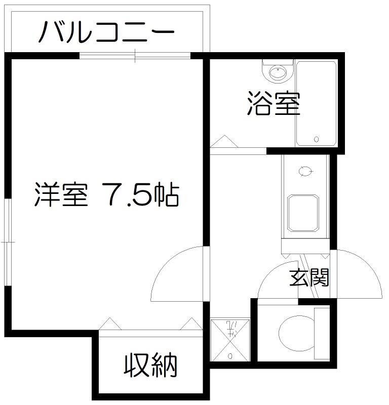 グランシャリオ(1K/1階)の間取り写真