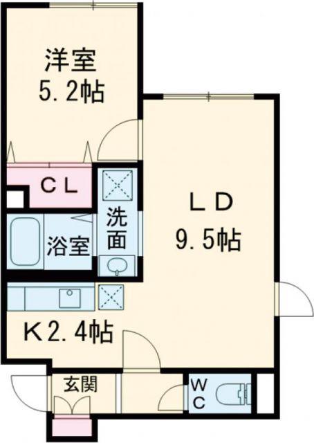 RS末広(1LDK/1階)の間取り写真