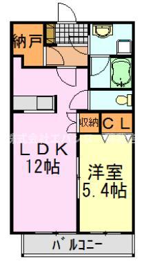 アムールアドニス(1LDK/2階)の間取り写真