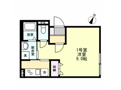 ベイルームソレイユ中央林間(1K/3階)の間取り写真