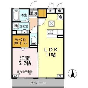 ファビュラス松下(1LDK/1階)の間取り写真