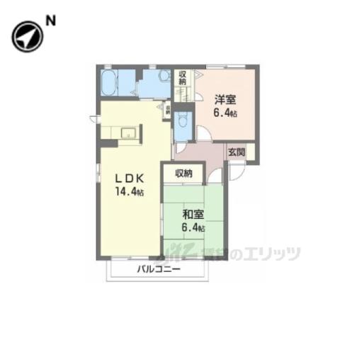 エスペランサⅡ(2LDK/2階)の間取り写真