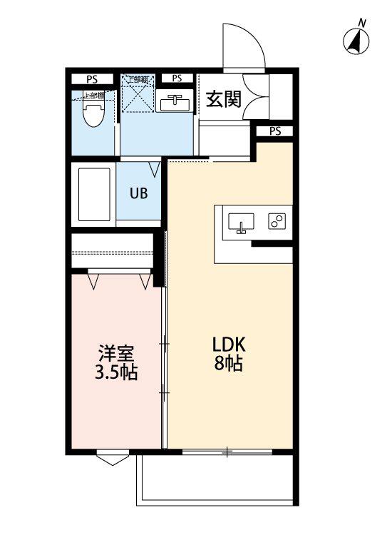 ROBOT HOME 習志野II(1LDK/3階)の間取り写真