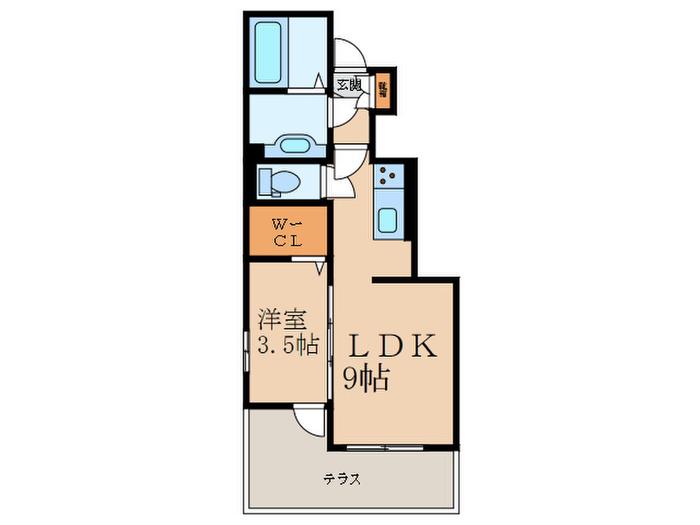 リーヴァ・ヴィラ ヴィラ(1LDK/1階)の間取り写真