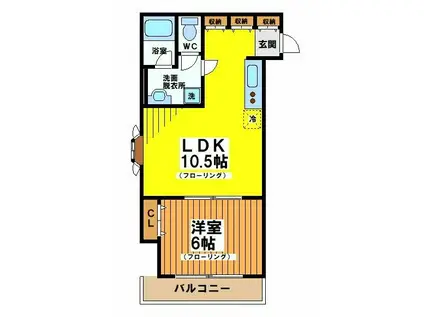 メゾン・ド・ラフィネ宮下(1LDK/1階)の間取り写真