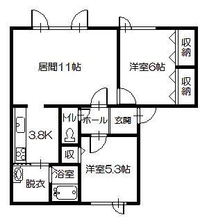 リアルホーム北門17(2LDK/1階)の間取り写真