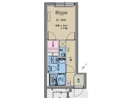 MAXIV CITY文京小石川(1K/4階)の間取り写真