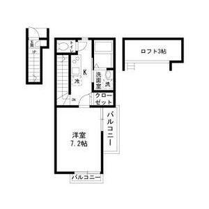 ベルジェ白鷺(1K/2階)の間取り写真