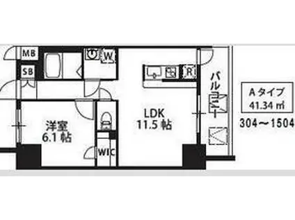 S-RESIDENCE新大阪駅前(1LDK/6階)の間取り写真