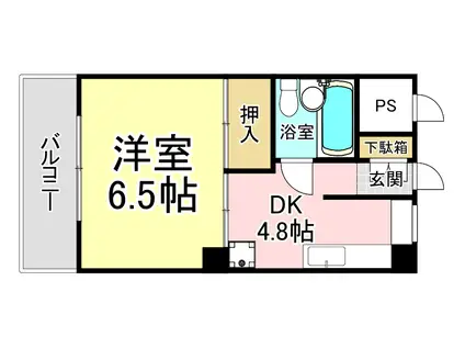 ギャランドラ藤田(1DK/8階)の間取り写真