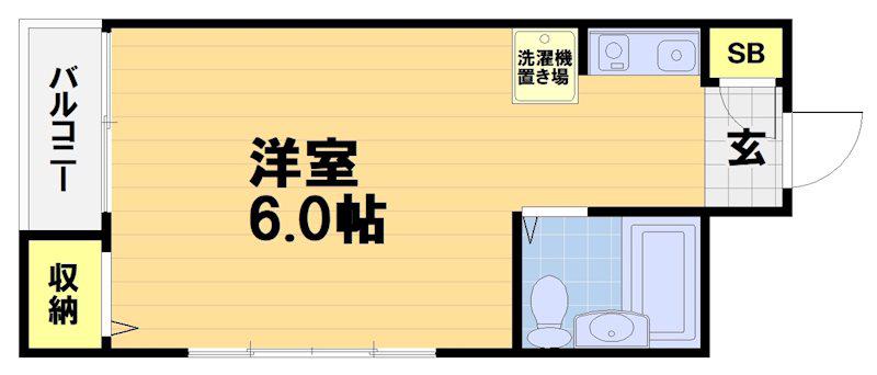 NUビル(ワンルーム/1階)の間取り写真