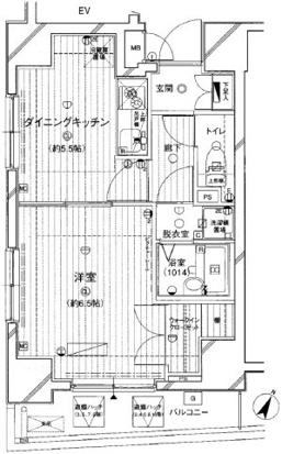 メインステージ川崎VIIアイディアル(1DK/6階)の間取り写真
