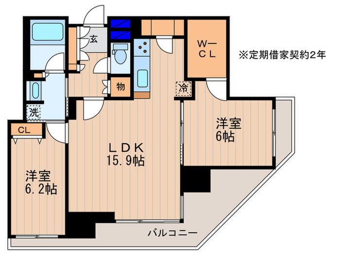 クレストラフィーネ大森駅前(2LDK/3階)の間取り写真
