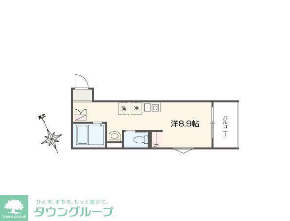 MELLAS相模原(ワンルーム/2階)の間取り写真