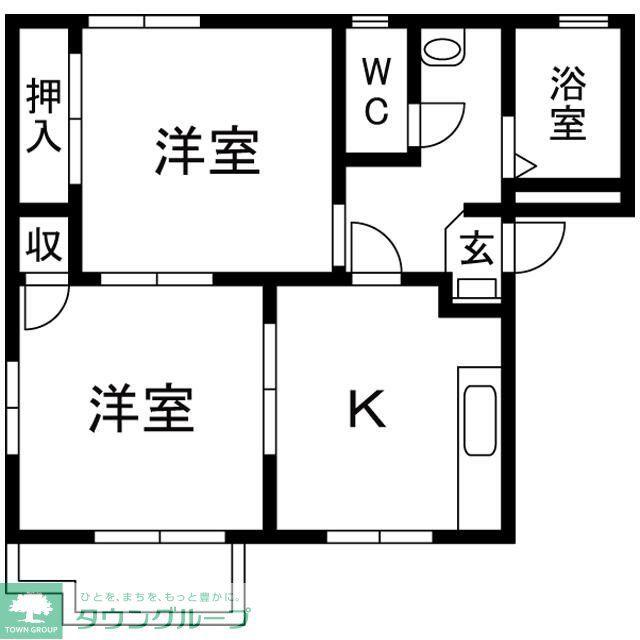 エトアール A棟(2DK/2階)の間取り写真