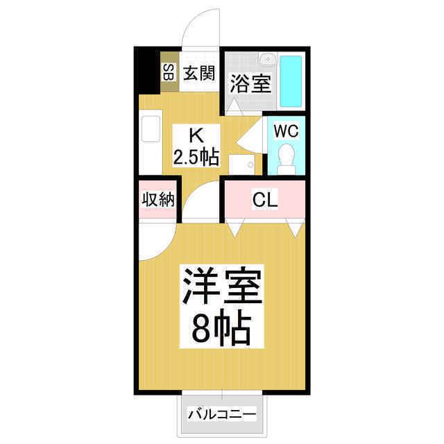 グリーンタウンクボタ II(1K/1階)の間取り写真