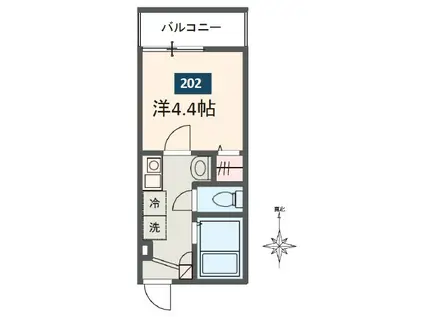 MELDIA東向島I(1K/2階)の間取り写真