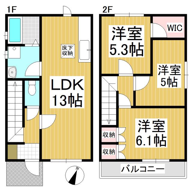 GRASSE BOISB(3LDK/1階)の間取り写真