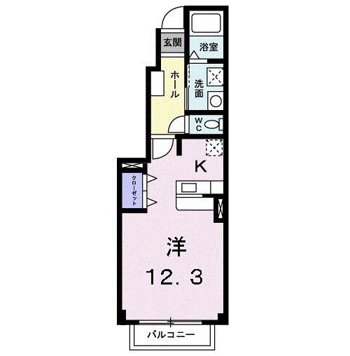 ピュアティ壱番館(1K/1階)の間取り写真