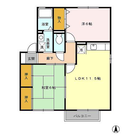 プリムローズDEF(2LDK/2階)の間取り写真