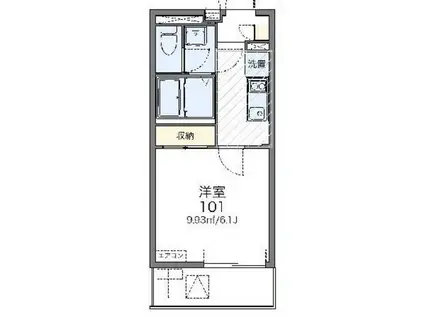 レオネクストシルクパレス(1K/2階)の間取り写真