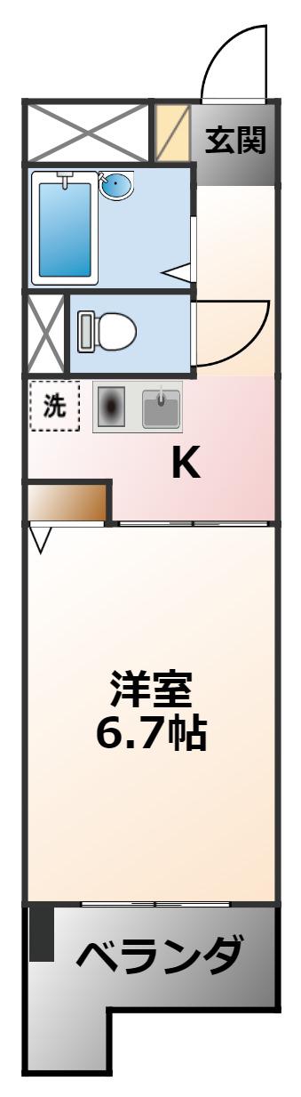 HAYASHIビル(1K/3階)の間取り写真