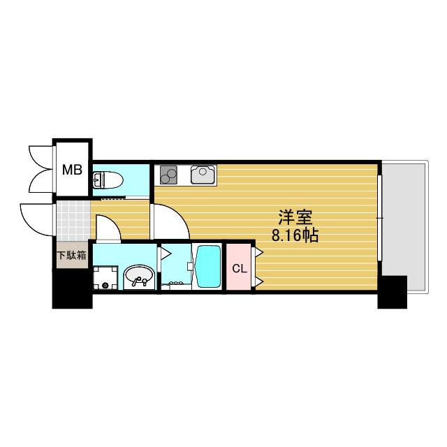 GRAND CCINQ 02(1K/9階)の間取り写真