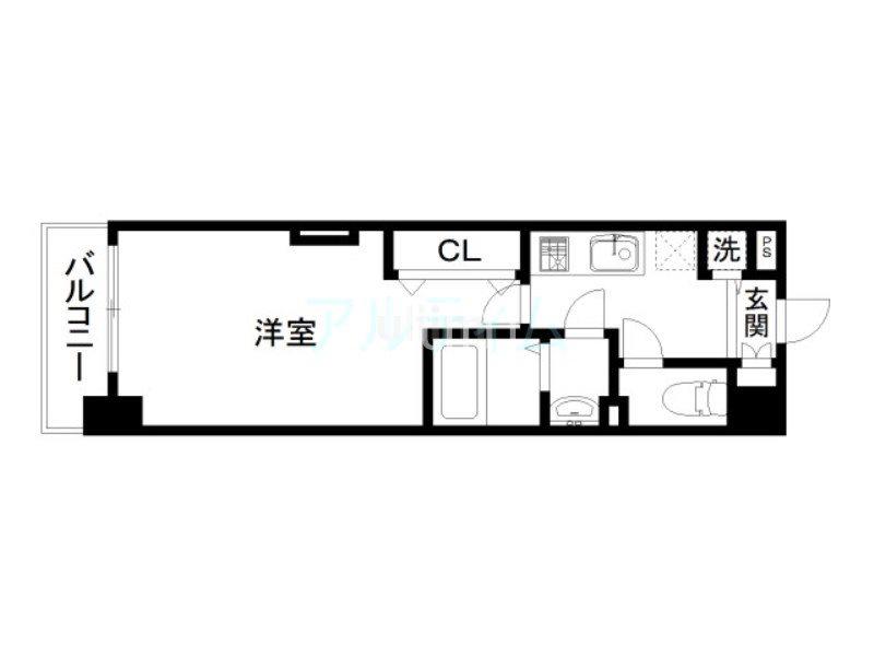 LUXE京都西大路(1K/3階)の間取り写真