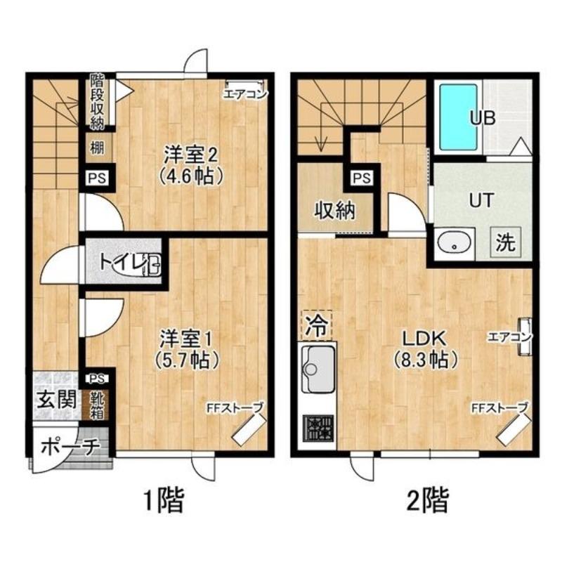 リベルテ琴似(2LDK/1階)の間取り写真