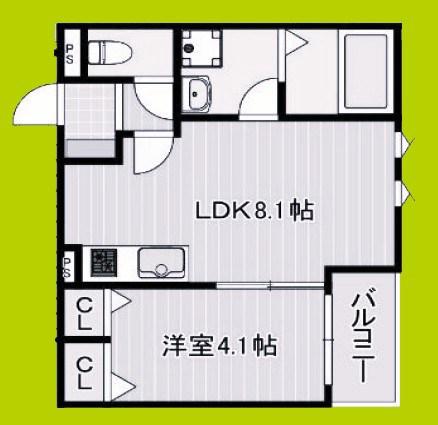 KIT石橋阪大前(1LDK/3階)の間取り写真