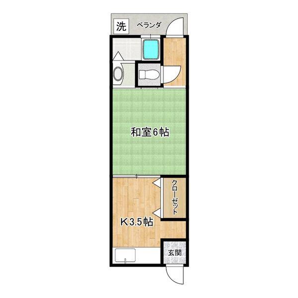 今川4丁目文化(1K/2階)の間取り写真