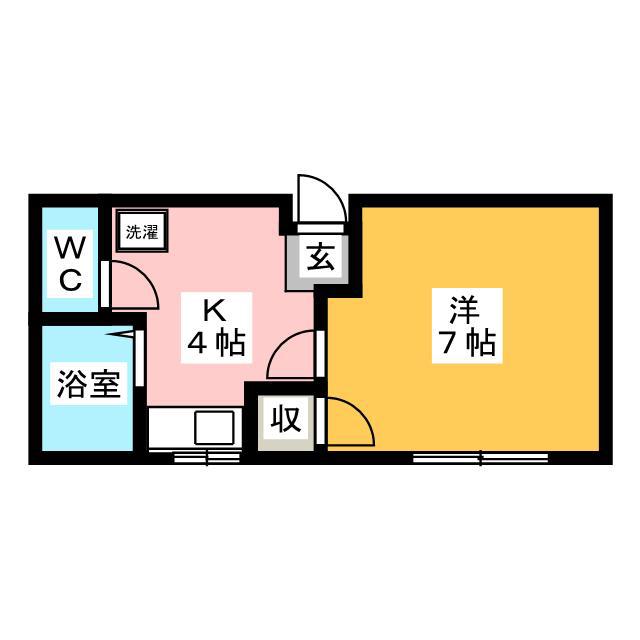 メゾンイワタ(1K/2階)の間取り写真