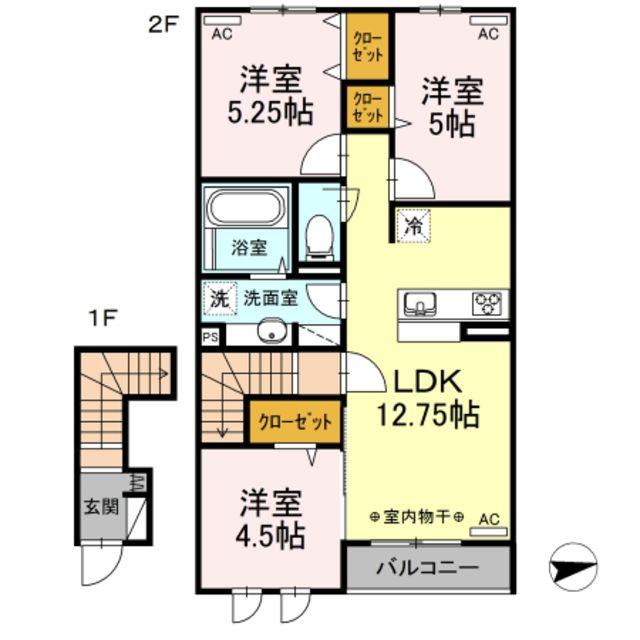 ベラ フェリシア(3LDK/2階)の間取り写真