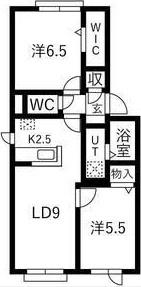 シャーメゾン西宮の沢A(2LDK/2階)の間取り写真