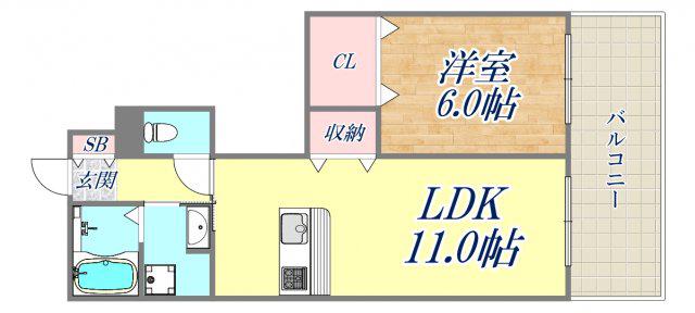 グリーンフォレスト西宮4(1LDK/1階)の間取り写真