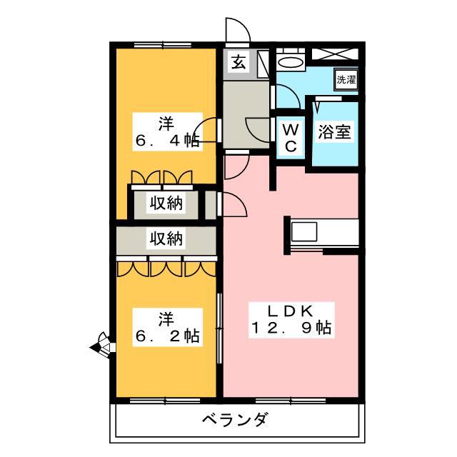 リバティーM(2LDK/2階)の間取り写真