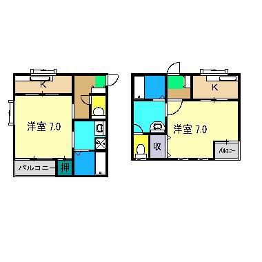 めぞん太陽V(1K/3階)の間取り写真