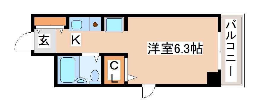 ロマネスク長田(1K/2階)の間取り写真