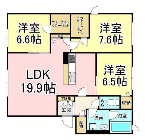 リバプール楠木(3LDK/2階)の間取り写真